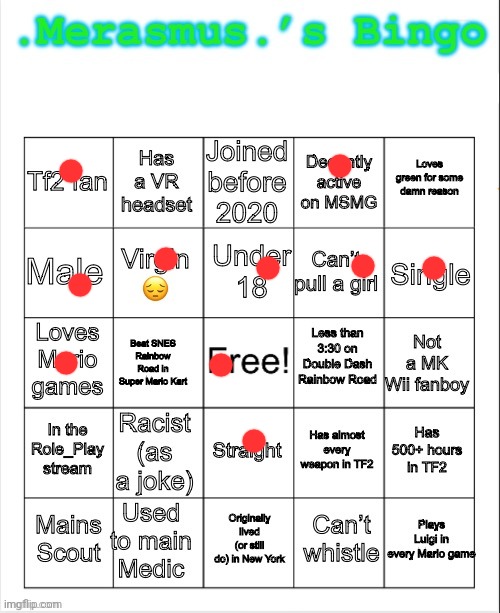 BINGO | image tagged in merasmus s bingo | made w/ Imgflip meme maker