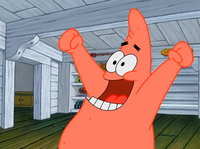 Patrick Happy (Huray) Blank Meme Template