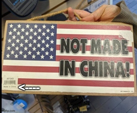 *sigh* | <---- | image tagged in you had one job,made in china | made w/ Imgflip meme maker