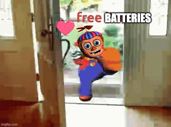 mario takes your livor | BATTERIES | image tagged in mario takes your livor,fanf,fnaf,fnaf 2 | made w/ Imgflip meme maker