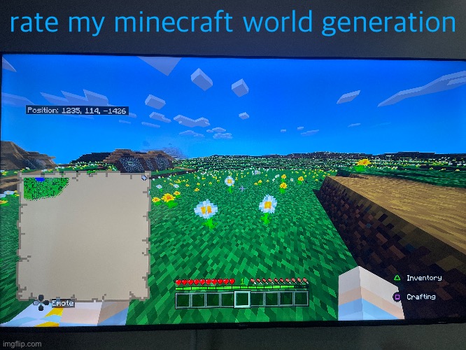 rate my minecraft world generation | made w/ Imgflip meme maker