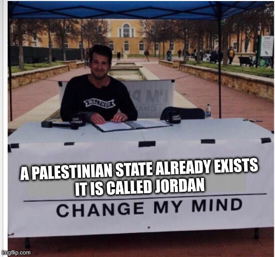 Jordan rules | A PALESTINIAN STATE ALREADY EXISTS
IT IS CALLED JORDAN | image tagged in crying jordan | made w/ Imgflip meme maker