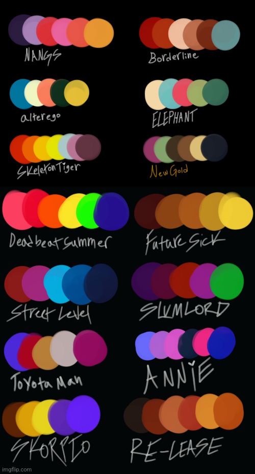 hey... i made colour pallettes. ..   . which one do you like most? | made w/ Imgflip meme maker