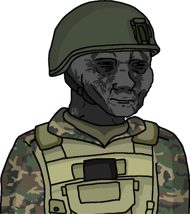 High Quality Wojak Serious/Distressed Eroican Soldier Blank Meme Template