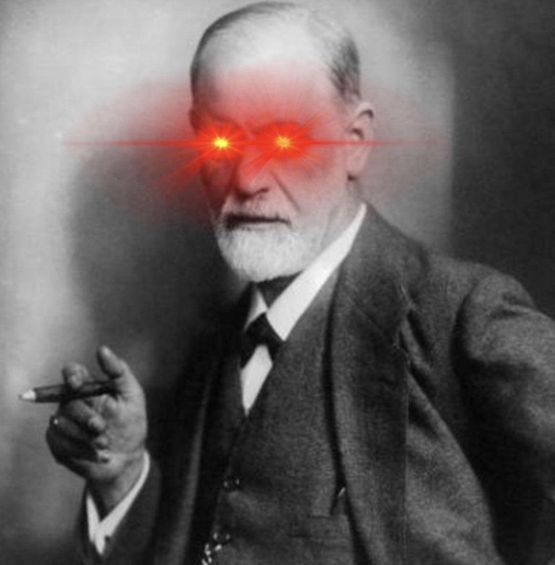 High Quality Freud laser eyes Blank Meme Template