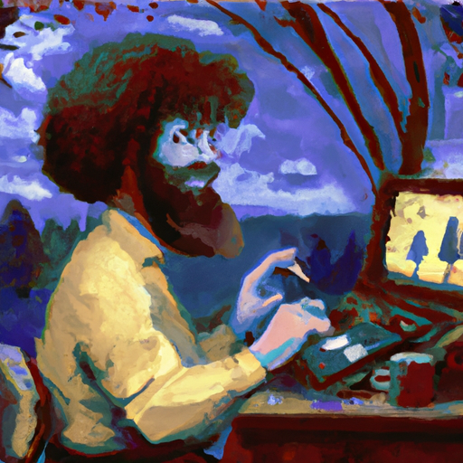High Quality bob ross working in IT Blank Meme Template