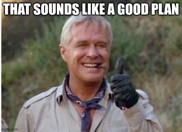 Hannibal Smith | THAT SOUNDS LIKE A GOOD PLAN | image tagged in hannibal smith | made w/ Imgflip meme maker
