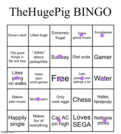 i was close but no bingo sadly | image tagged in thehugepig bingo | made w/ Imgflip meme maker