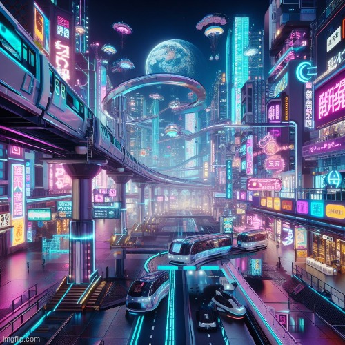 Futuristic Japanese City | image tagged in ai_images,futuristic | made w/ Imgflip meme maker
