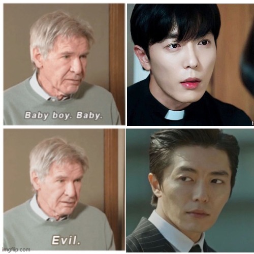 Baby boy. Baby. Evil. | image tagged in baby boy baby evil | made w/ Imgflip meme maker