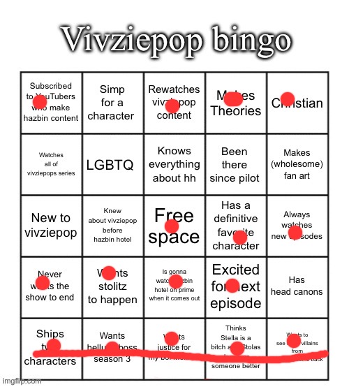 Me bingo (feel free to use) | image tagged in vivziepop bingo | made w/ Imgflip meme maker