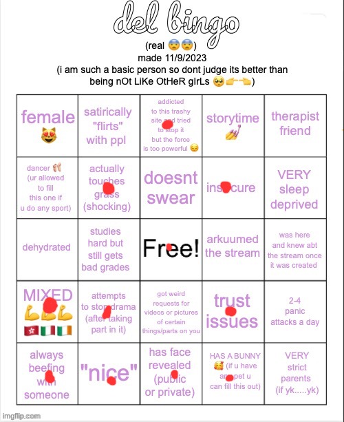 del bingo (real) | image tagged in del bingo real | made w/ Imgflip meme maker