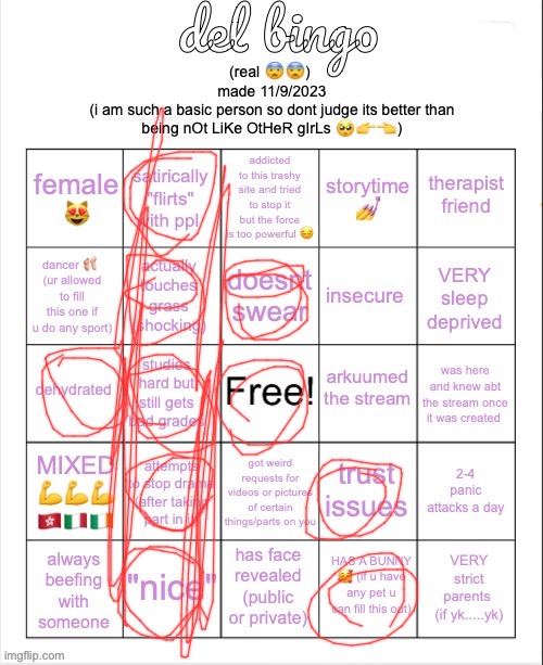 only one binger :( | image tagged in del bingo real | made w/ Imgflip meme maker
