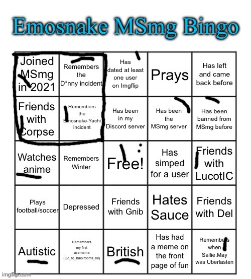 Bored | image tagged in emosnake msmg bingo,memes,funny,bingo | made w/ Imgflip meme maker