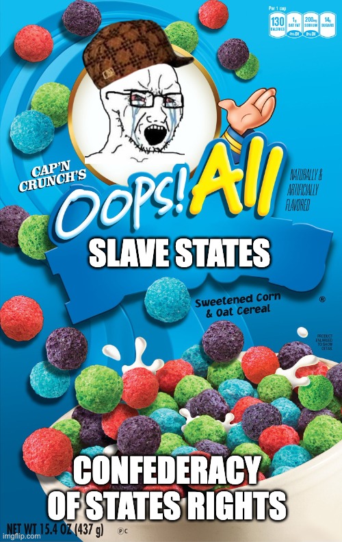 Oops! All Berries | SLAVE STATES; CONFEDERACY OF STATES RIGHTS | image tagged in oops all berries | made w/ Imgflip meme maker