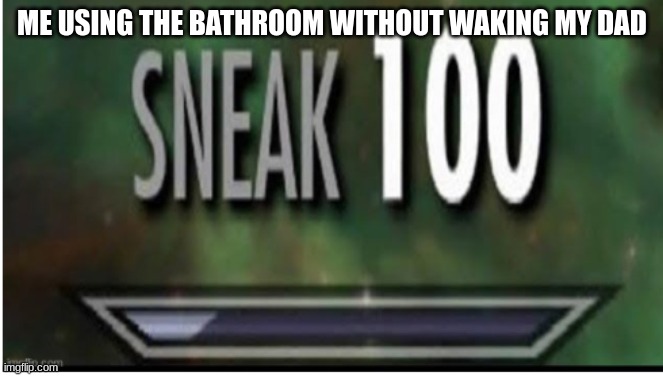 Anyone else do this? | ME USING THE BATHROOM WITHOUT WAKING MY DAD | image tagged in funny memes,popular | made w/ Imgflip meme maker