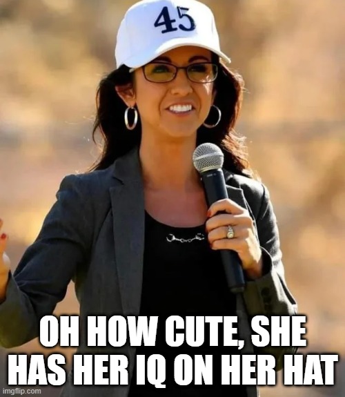 DohBert | OH HOW CUTE, SHE HAS HER IQ ON HER HAT | image tagged in politics | made w/ Imgflip meme maker