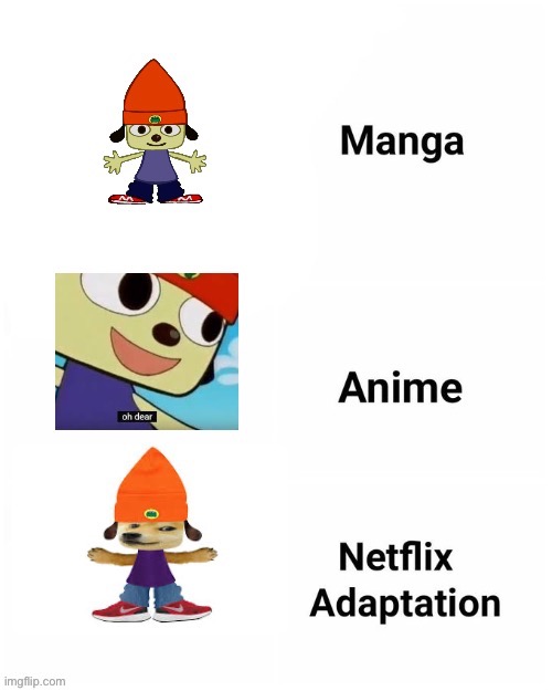 Manga anime Netflix adaptation | image tagged in manga anime netflix adaptation | made w/ Imgflip meme maker