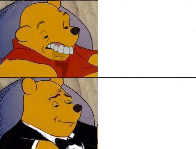 High Quality Winnie the Pooh Ugly Tuxedo Blank Meme Template