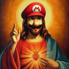 High Quality Jesus mario Blank Meme Template