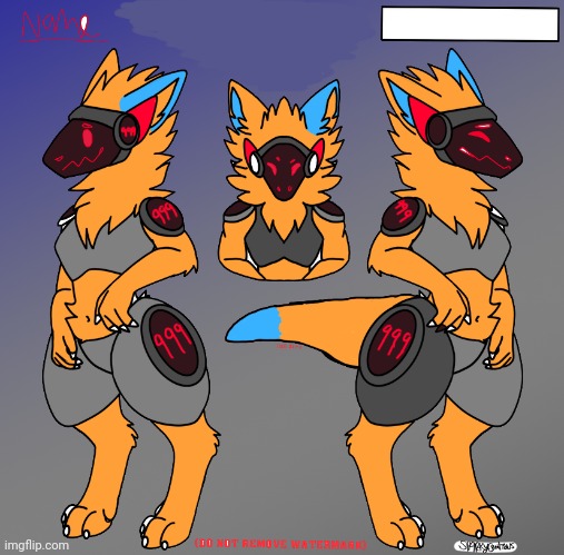 my oc ig ( color by .toxin_ ) (template link https://www.deviantart.com/sparkyscreations/art/Protogen-Reference-Sheet-910085246) | image tagged in protogen | made w/ Imgflip meme maker