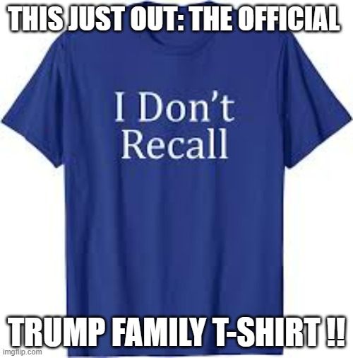 meme by Brad trump family t-shirt | THIS JUST OUT: THE OFFICIAL; TRUMP FAMILY T-SHIRT !! | image tagged in politics | made w/ Imgflip meme maker