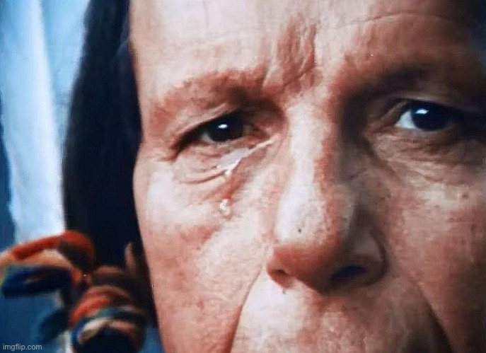 image tagged in iron eyes cody | made w/ Imgflip meme maker