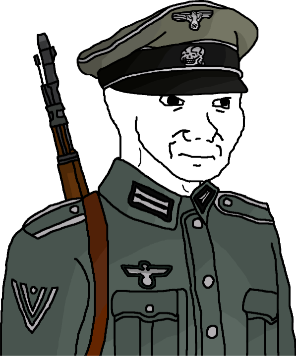 High Quality Wojak Anti-Fandom Wehrmacht "Hunters Division" Leader/Officer Blank Meme Template