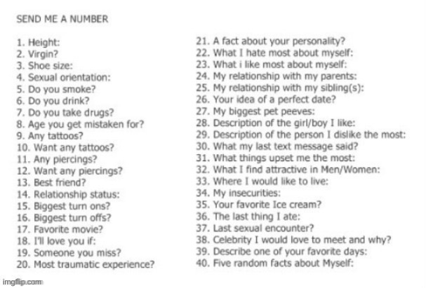 Send me a number Blank Template - Imgflip