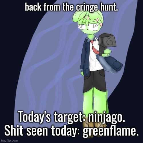 god what the hell | back from the cringe hunt. Today's target: ninjago. Shit seen today: greenflame. | image tagged in hitman tweak | made w/ Imgflip meme maker