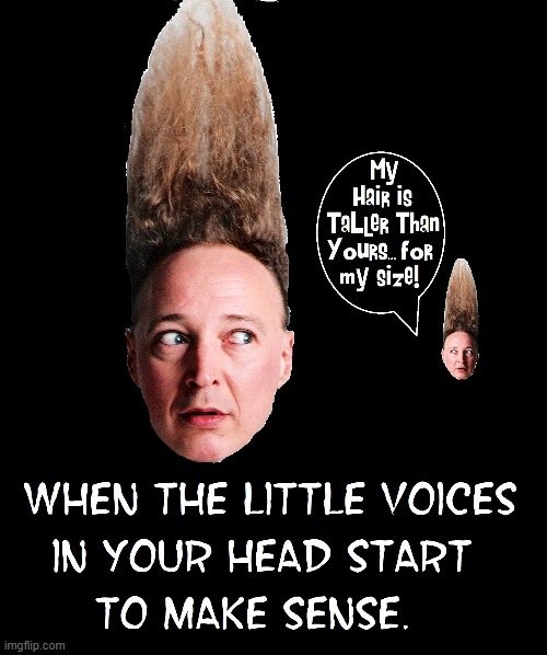 Voices | image tagged in vince vance,tall hair dude,big hair,memes,comics,voices | made w/ Imgflip meme maker