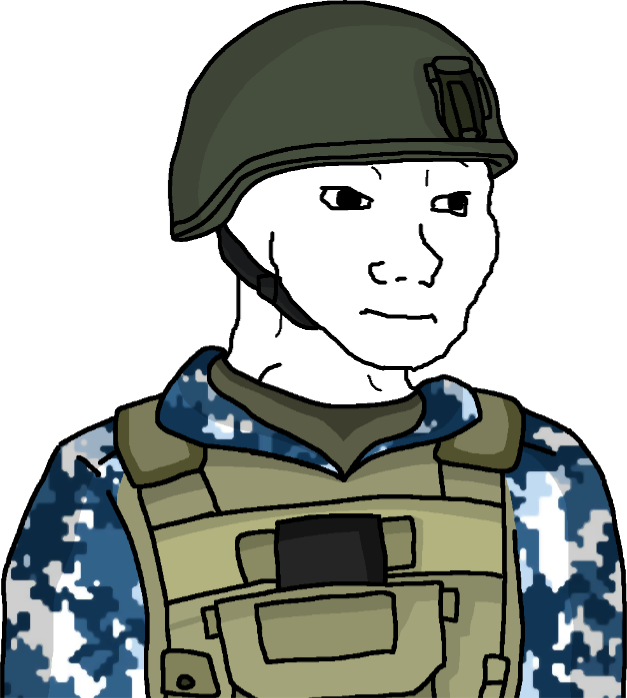 High Quality Wojak Eroican Snow/Winter/Arctic Soldier Blank Meme Template