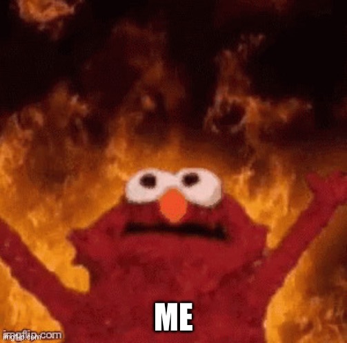 Elmo fire | ME | image tagged in elmo fire | made w/ Imgflip meme maker