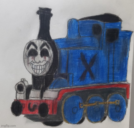 King X | image tagged in sonic exe,thomas the tank engine,drawing | made w/ Imgflip meme maker