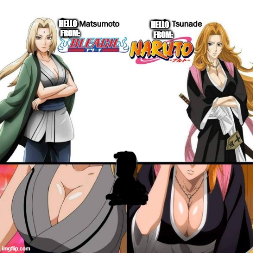 we like our anime woman who drinks and have big fat tittes! | HELLO; HELLO; FROM:; FROM: | made w/ Imgflip meme maker