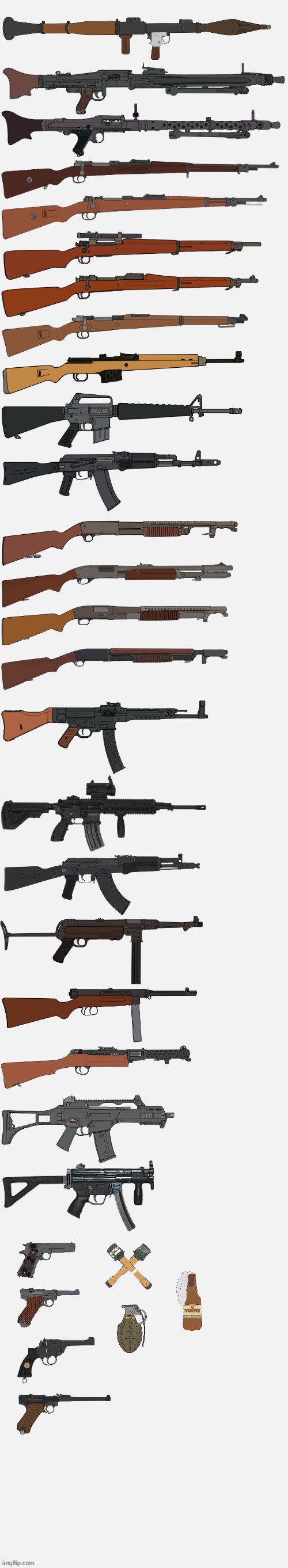 All Weapons of the Anti-Fandom Front/Fascist Coalition | image tagged in large white blank background,anti-fandom,anti-furry,war,wwiv,military | made w/ Imgflip meme maker