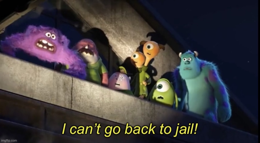 I can’t go back to jail! | image tagged in i can t go back to jail | made w/ Imgflip meme maker