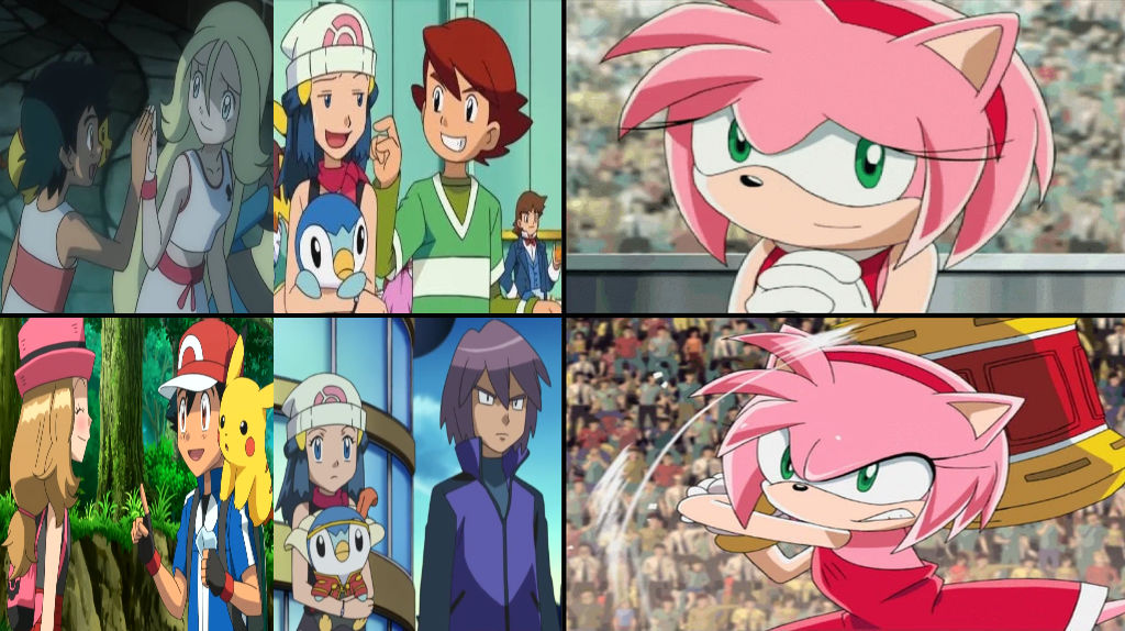 Amy Rose reacts to Pokemon childhood Blank Meme Template