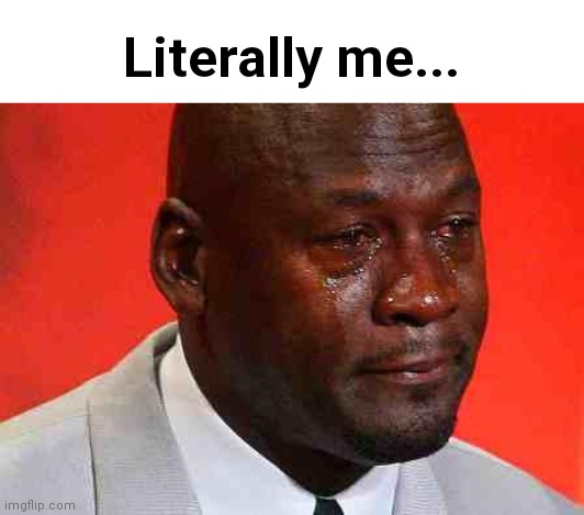 crying michael jordan | Literally me... | image tagged in crying michael jordan | made w/ Imgflip meme maker