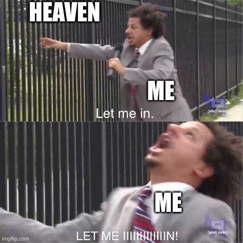 let me in | HEAVEN; ME; ME | image tagged in let me in | made w/ Imgflip meme maker