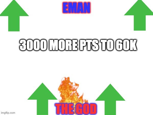 3000 MORE PTS TO 60K | image tagged in emans announce | made w/ Imgflip meme maker