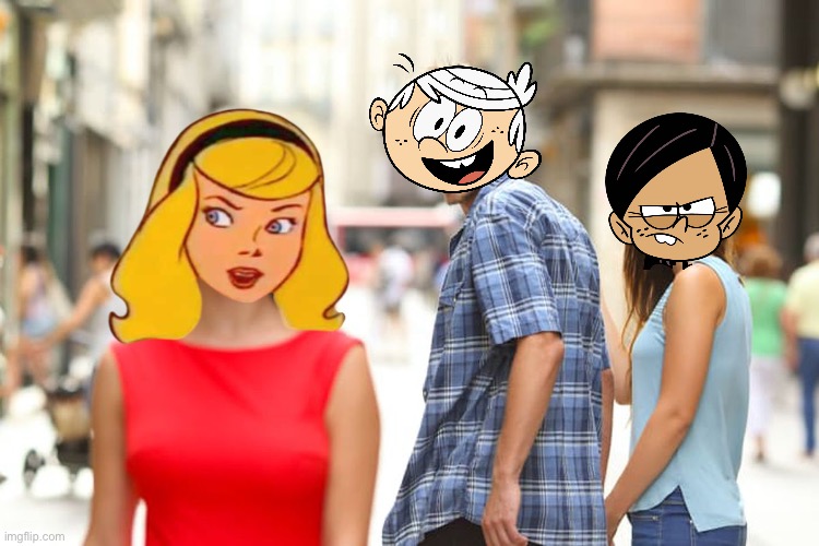 Lincoln Loud Likes Sally Sargent | image tagged in memes,distracted boyfriend,the loud house,loud house,lincoln loud,blonde | made w/ Imgflip meme maker