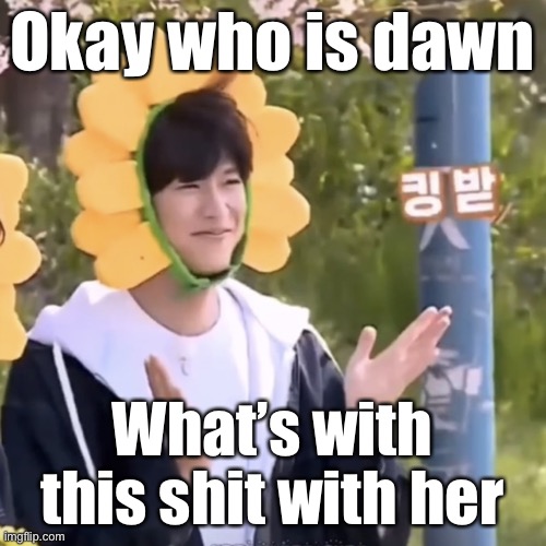 Literally who is she | Okay who is dawn; What’s with this shit with her | made w/ Imgflip meme maker