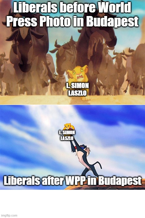 Liberals... | Liberals before World Press Photo in Budapest; L. SIMON
LASZLO; L. SIMON
LASZLO; Liberals after WPP in Budapest | image tagged in memes,funny memes,political meme | made w/ Imgflip meme maker