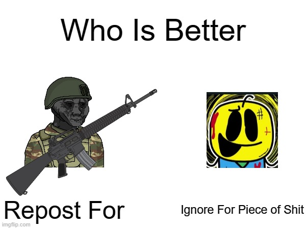 Let's See Who's the Boss | Who Is Better; Repost For; Ignore For Piece of Shit | image tagged in pro-fandom,vs,anti-furry/anti-fandom,repost,war | made w/ Imgflip meme maker