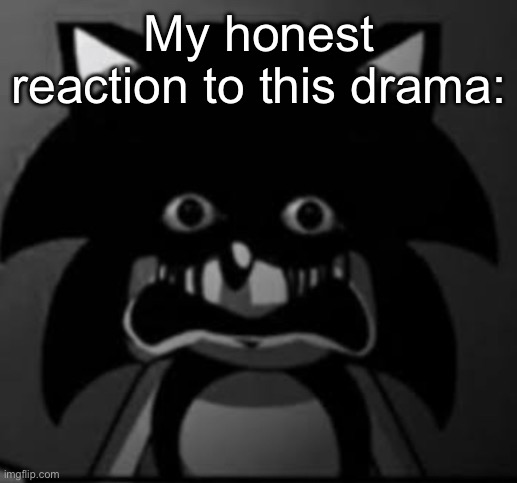 Traumatized Sonic | My honest reaction to this drama: | image tagged in traumatized sonic | made w/ Imgflip meme maker