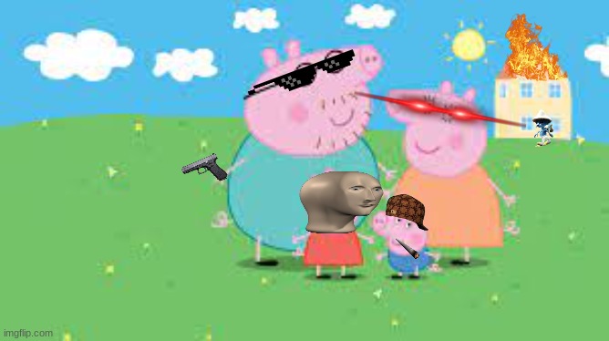 GREEDY PIG | image tagged in peppa pig,ohio,cursed | made w/ Imgflip meme maker