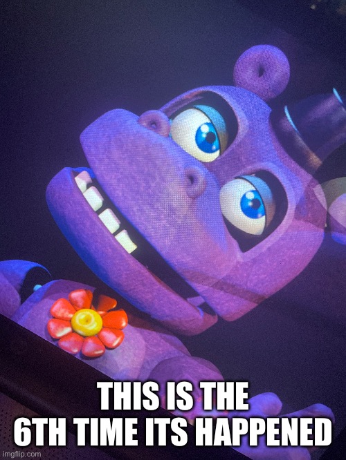 mr hippo doesnt leave me alone | THIS IS THE 6TH TIME ITS HAPPENED | made w/ Imgflip meme maker