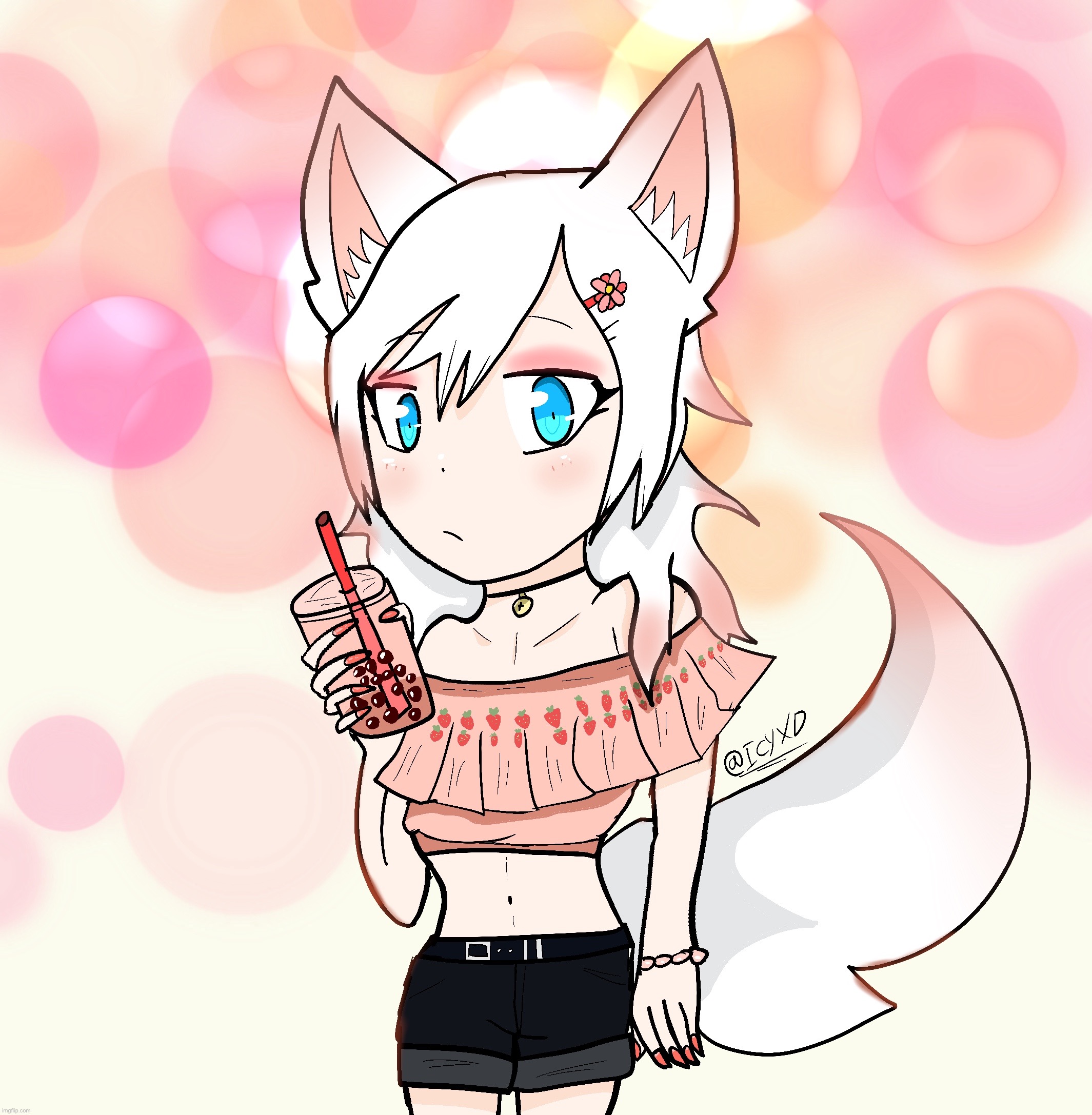 And yet ANOTHER 2019 wolf OC I redrew. Her name is Breeze, she’s an arctic fox model, and Fang’s love interest… | made w/ Imgflip meme maker