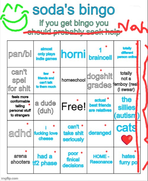 image tagged in soda's bingo | made w/ Imgflip meme maker